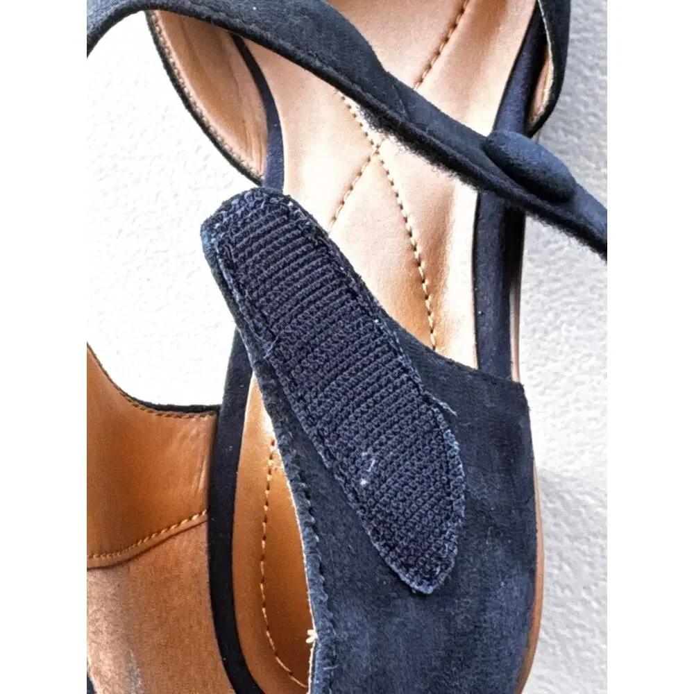 EASY SPIRIT CLARICE SUEDE MARY JANE PUMPS BLOCK HEEL - SIZE 9W